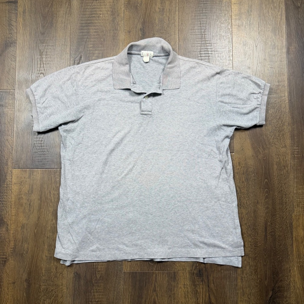Vintage 90s J.Crew Men's Gray Polo Shirt Size Large